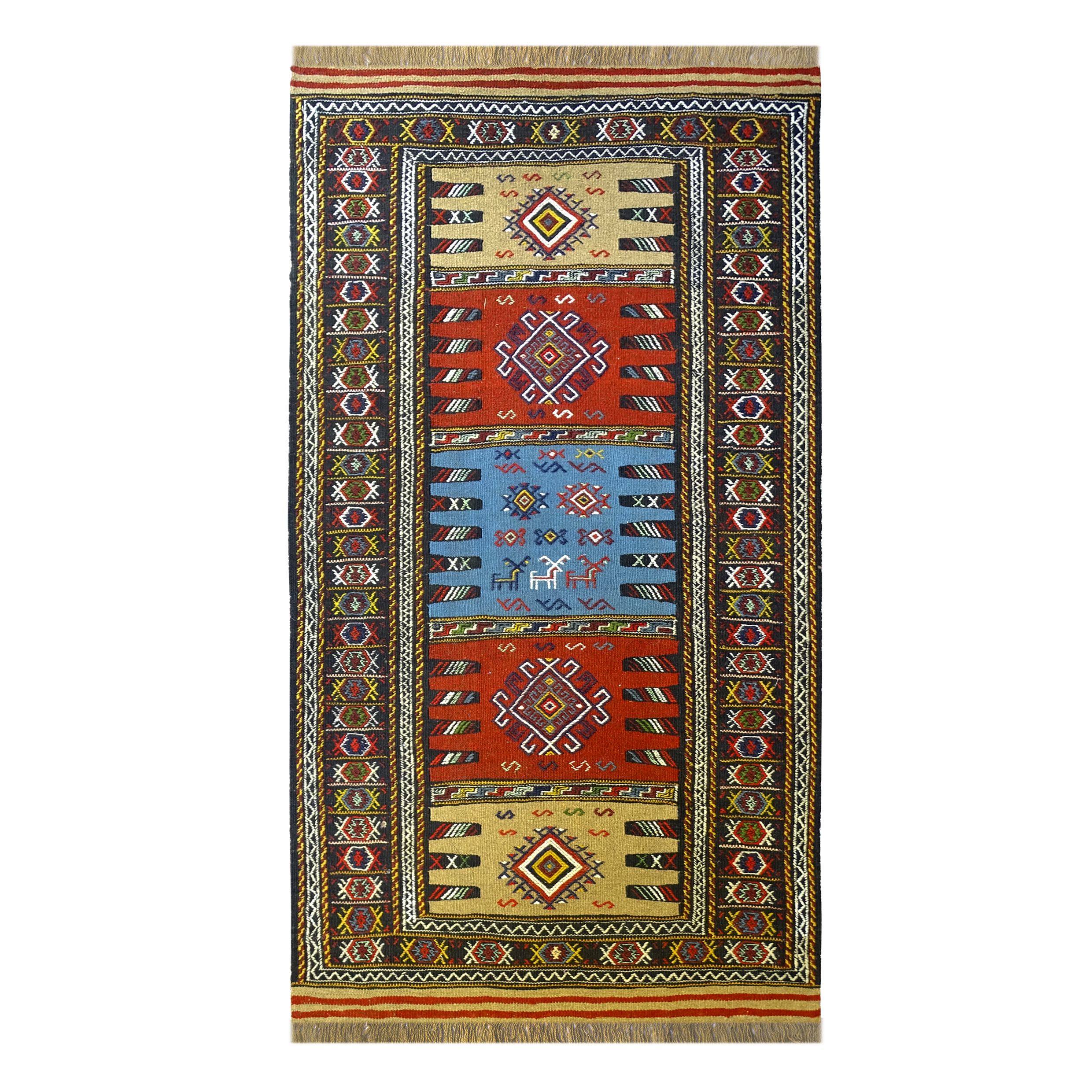 گلیم دستبافت دو متری مدل کردی کد 5069