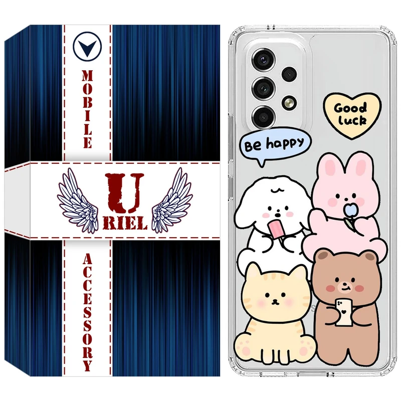 کاور یوریل مدل Clear کد 14 طرح خوشحال مناسب برای گوشی موبایل سامسونگ Galaxy A72