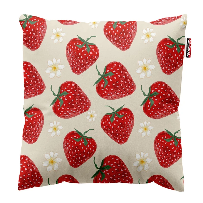  کوسن پاد آفرین طرح توت فرنگی کد 3625 سایز 30*30 سانتی متر