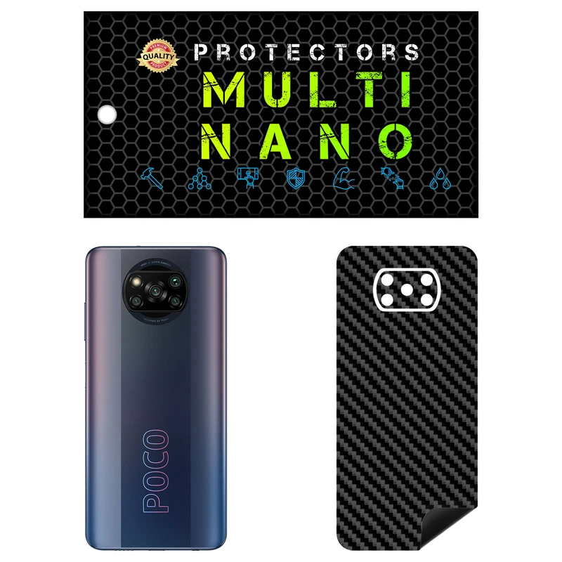 برچسب پوششی مولتی نانو طرح کربن مدل X-F1C مناسب برای گوشی موبایل شیائومی Poco X3 NFC