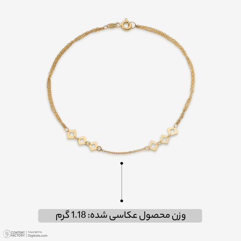 دستبند زنجیری طلا 18 عیار زنانه طلای صداقت مدل AMG3041