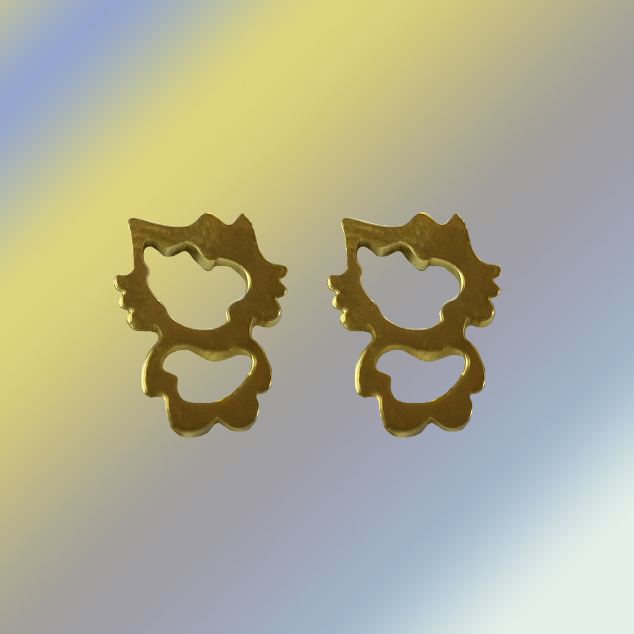 گوشواره دخترانه طرح عروسکی کد 150396 گوشواره دخترانه طرح عروسکی کد 150396