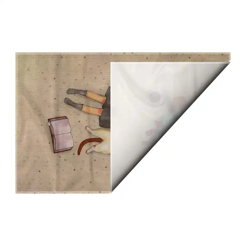 کاغذ کادو ترمه طراحان ایده مدل دختر و گربه کتابخون کد cfp1410