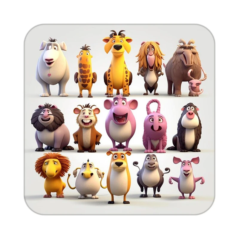 زیر لیوانی کاکتی طرح حیوانات کارتونی مدل mp27815