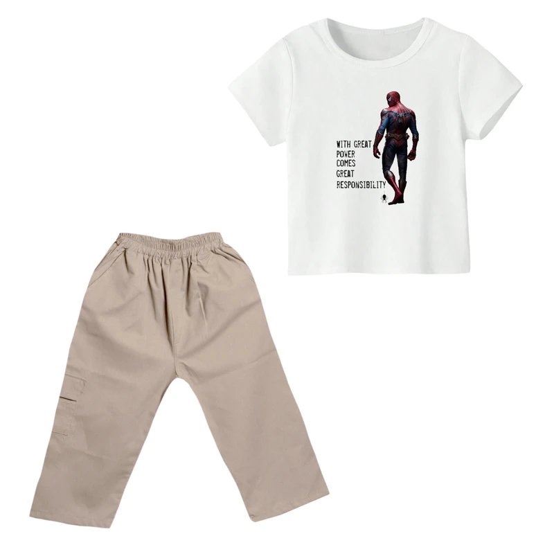 ست تی شرت و شلوارک پسرانه مدل مرد عنکبوتی کد ۲۳