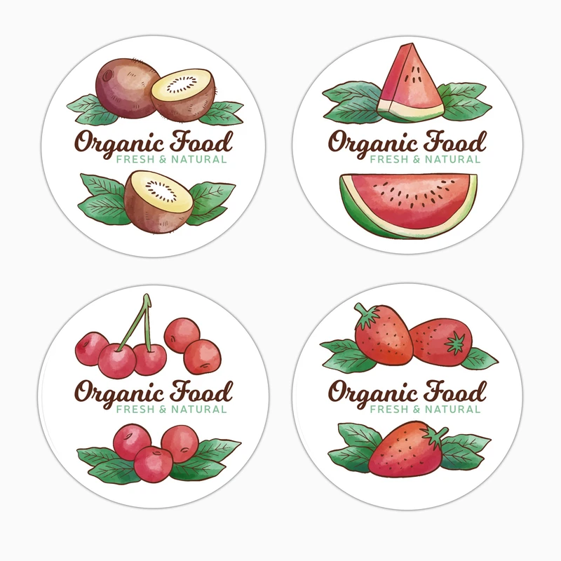 استیکر لپ تاپ و موبایل بووم طرح لیبل خوراکی مدل Frouts کد MD9 مجموعه 4 عددی