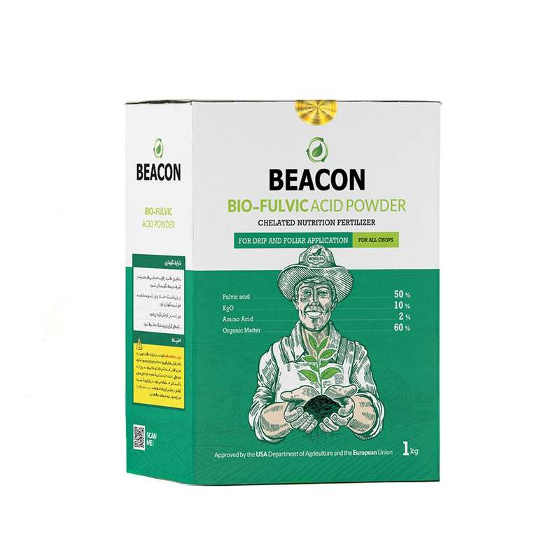 کود شیمیایی  بیکن  فولویک اسید پودری 50% وزن 1 کیلوگرم