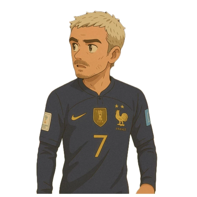 استیکر پارچه و لباس پاد آفرین مدل کارتونی فوتبالی آنتونیو گریزمان جذاب کد 1802