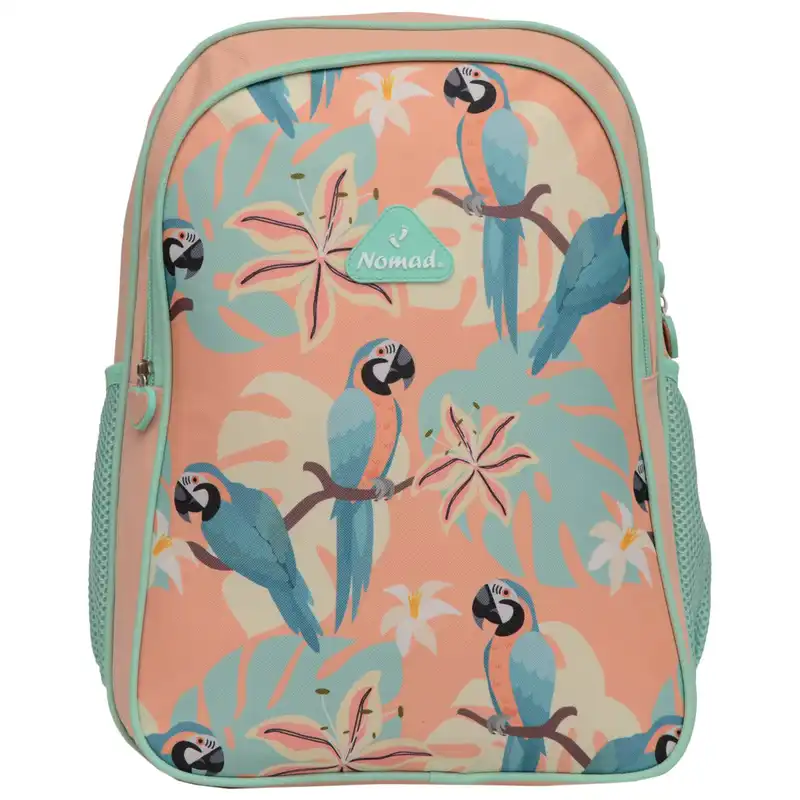 کوله پشتی نومد مدل PARROT JUNGLE به همراه باکس میوه و کیف غذا و جامدادی و بطری