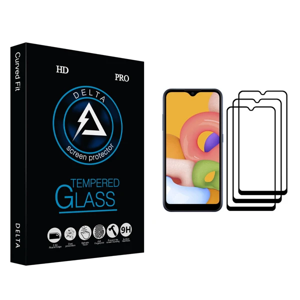 محافظ صفحه نمایش دلتا مدل HD مناسب برای گوشی موبایل سامسونگ Galaxy A01 بسته سه عددی