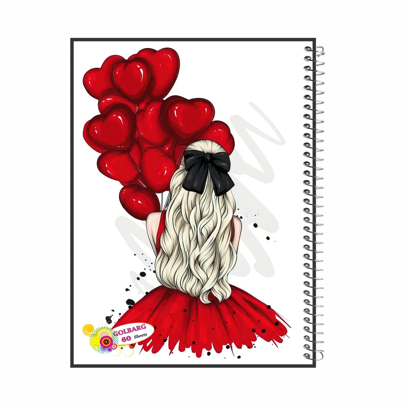 دفتر مشق 60 برگ گلبرگ طرح دخترانه کد 60437