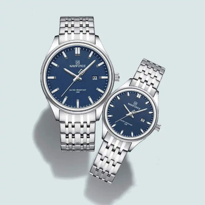 ست ساعت مچی عقربه ای زنانه و مردانه نیوی فورس مدل NF8039SSBE