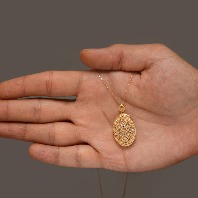 آویز گردنبند طلا 18 عیار زنانه طلای مستجابی مدل آوا فیوژن کد 6743