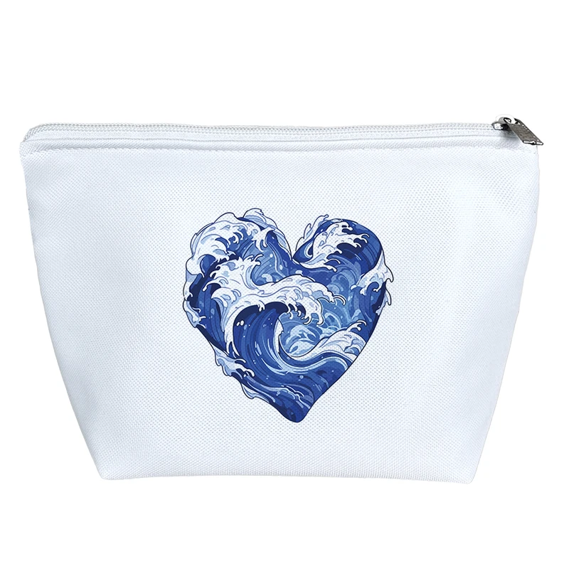 کیف لوازم آرایش دخترانه خندالو مدل قلب موج دریایی کد 9958