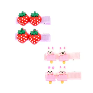 گیره مو دخترانه دلنار گالری مدل بستنی و توت فرنگی مجموعه 4 عددی