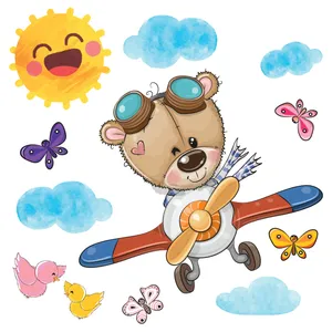 استیکر دیواری کودک مدل cute pilot6 hk
