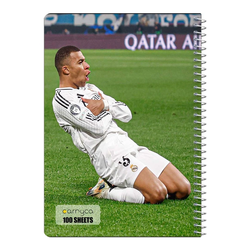 دفتر شطرنجی 100 برگ سیمی کارنیکا طرح ام باپه Mbappe کد 65893