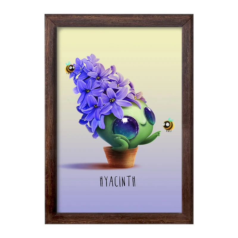 تابلو خندالو طرح گل سنبل کد F391