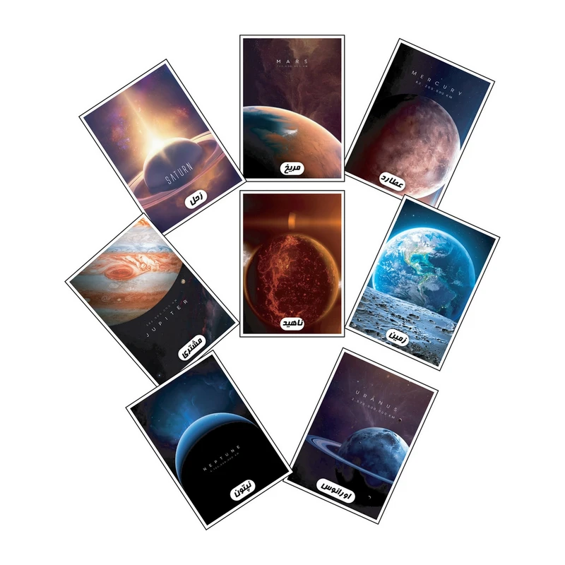 استیکر مدل ناسا فضا طرح سیاره ها کد km-2023 مجموعه 8 عددی