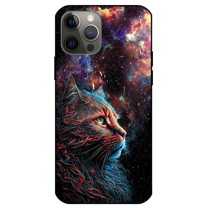 کاور مگافون طرح گربه کهکشانی مدل 4203 مناسب برای گوشی موبایل اپل iPhone 12 Pro