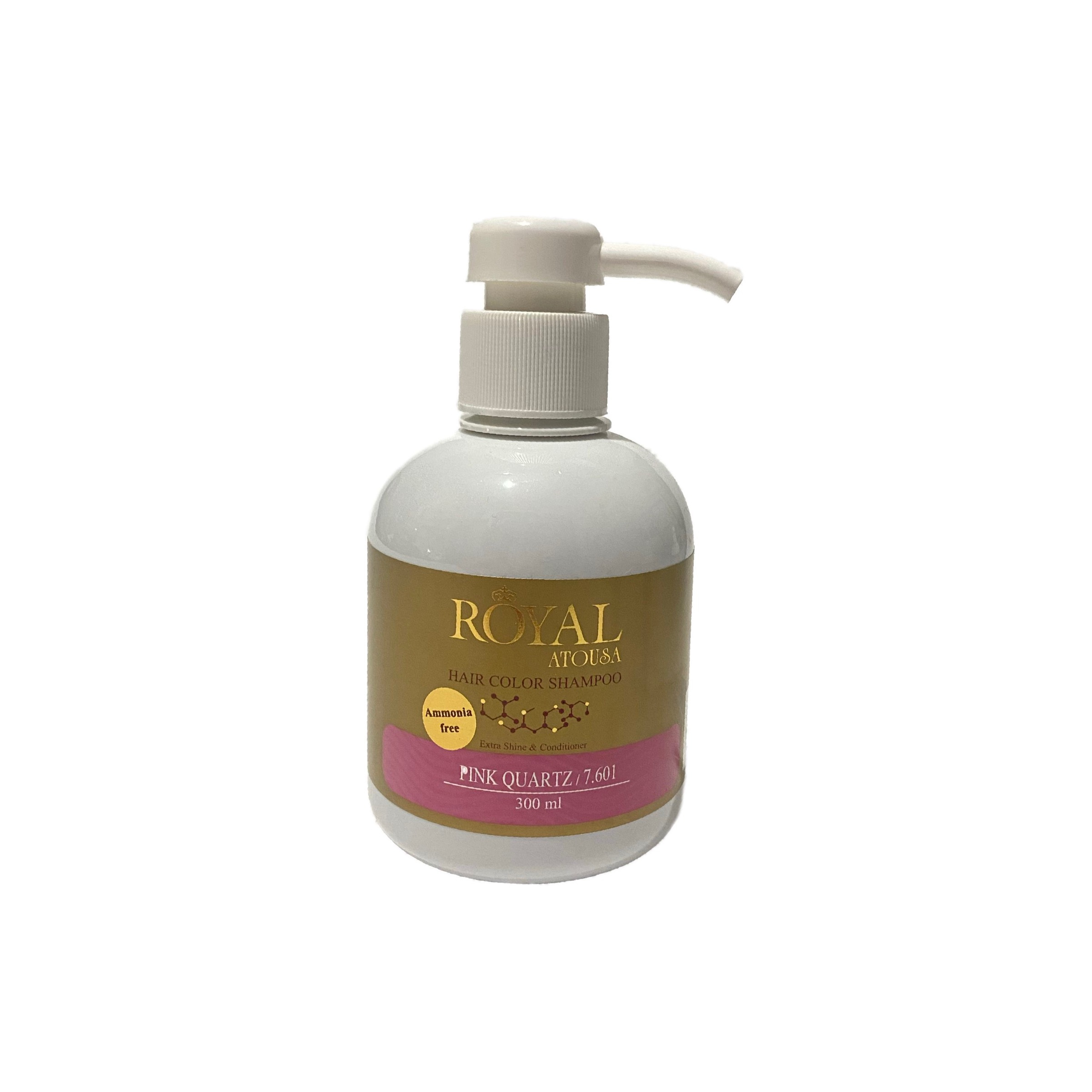 شامپو رنگ مو آتوسا رويال شماره 7.601 حجم 300 میلی ليتر رنگ صورتي كوارتز