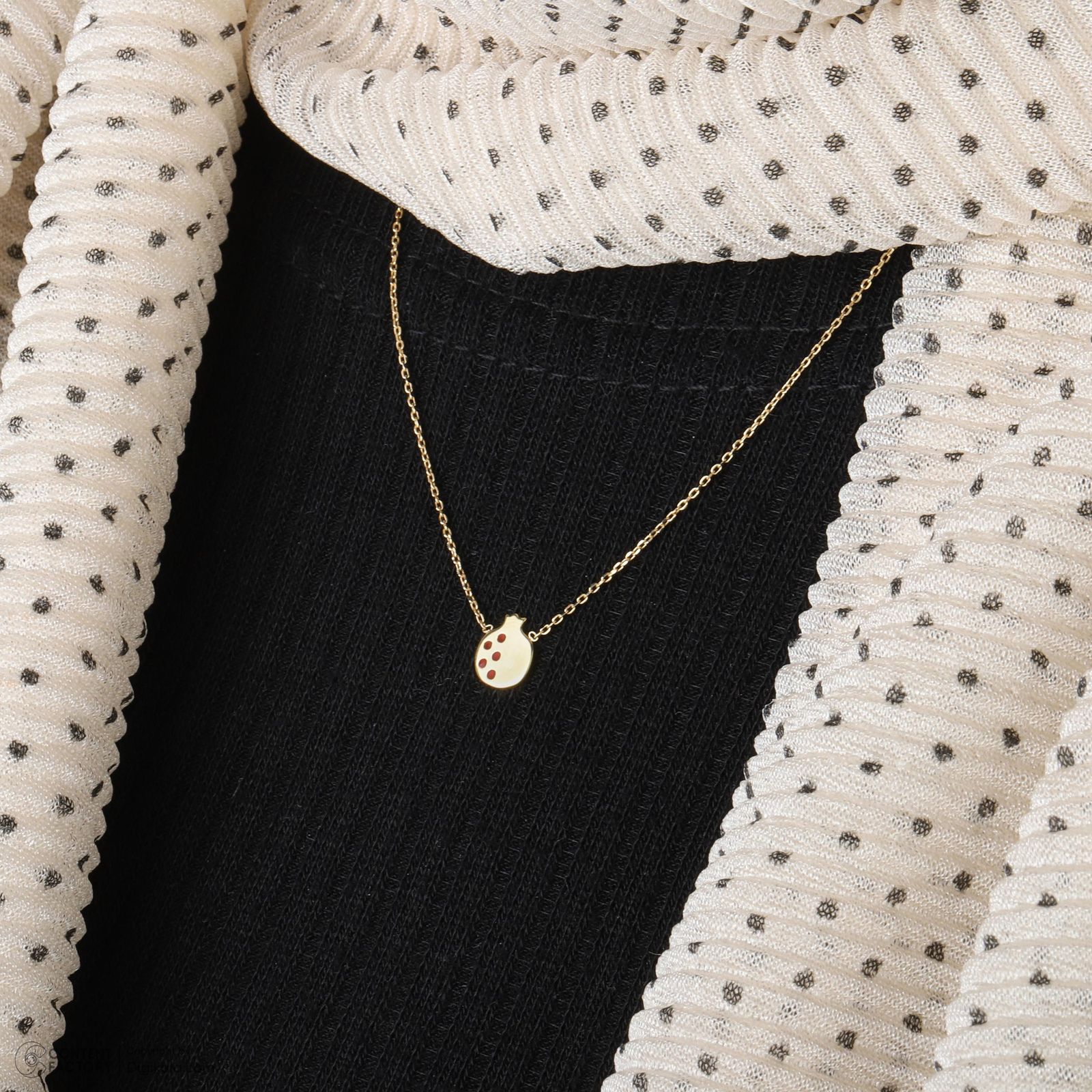 گردنبند طلا 18 عیار زنانه با زنجیر حلقهای (فلامینگو) وی گالری مدل انار کد NA7310 -  - 3