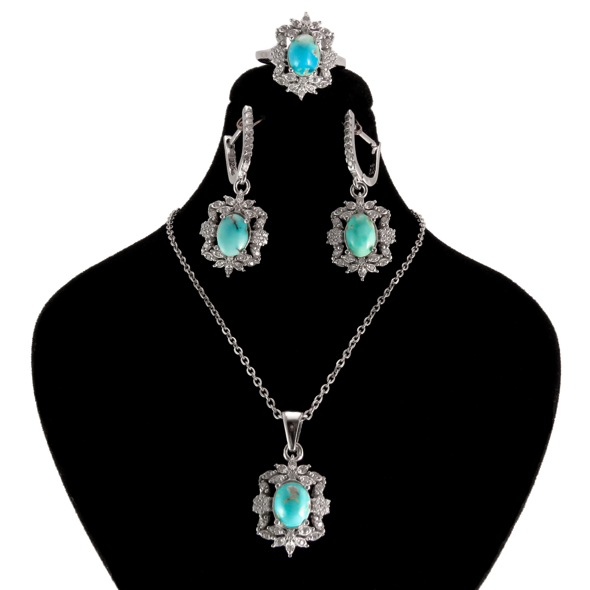 نیم ست نقره زنانه کد AV041