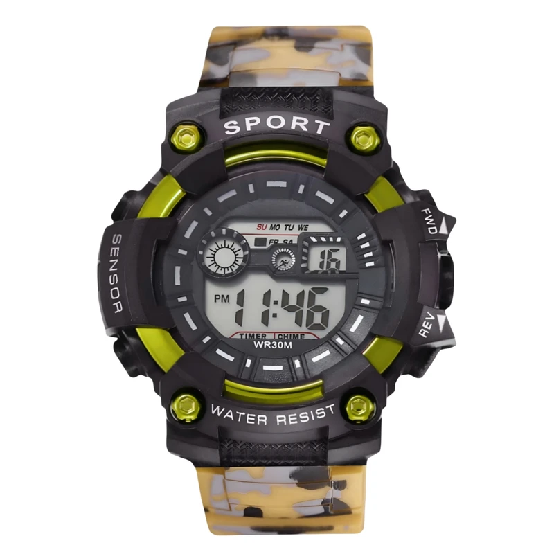 ساعت مچی دیجیتال مردانه مدل تک زمانه کرنوگراف بند پیو کد 3