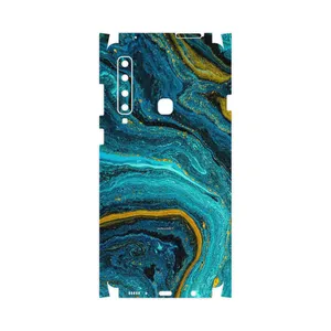 MAHOOT Turquoise marblewith golden streaks-FullSkin Cover Sticker for Samsung Galaxy A9 2018