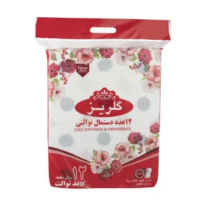 دستمال توالت گلریز مدل سفید بسته 12 عددی 