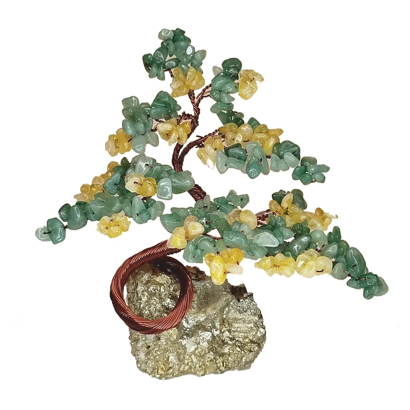 دکوری مدل درختچه سنگی اونتورین سیترین پیریت کد ۲۵۴