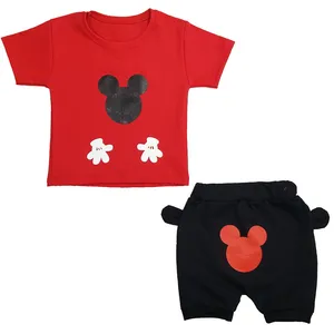 ست تیشرت و شلوارک دخترانه مدل میکی موس کد a1011