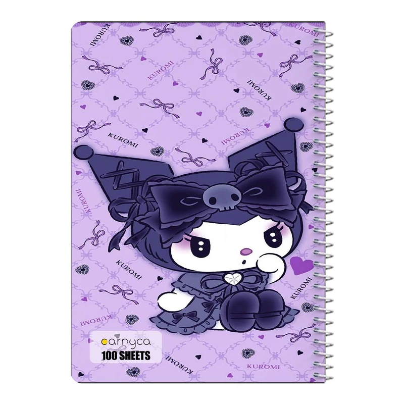 دفتر مشق 100 برگ سیمی کارنیکا طرح مای ملودی و کورومی My Melody & Kuromi کد 98457