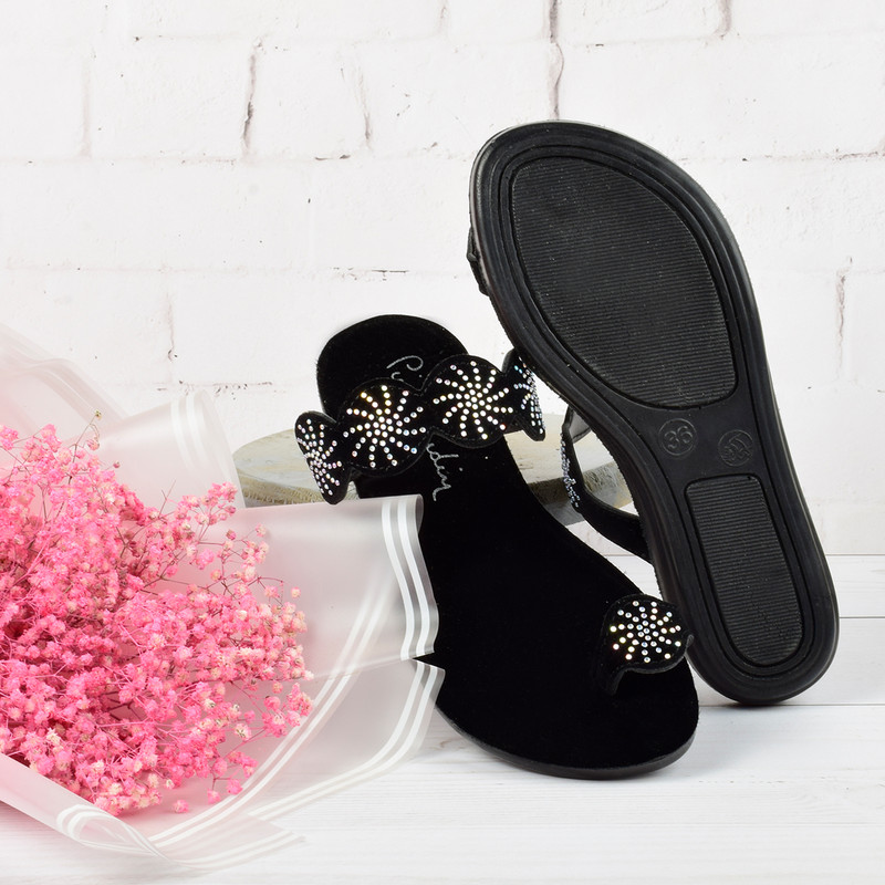 دمپایی لاانگشتی زنانه مدل نگینی BK.4059