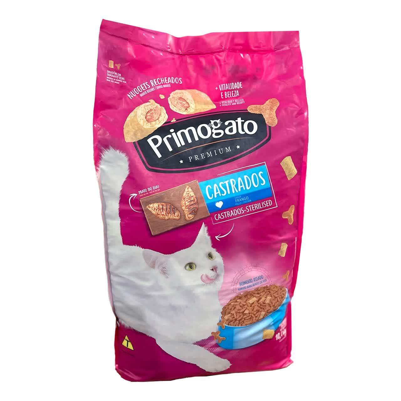 غذا خشک گربه بالغ پریموگاتو مدل استرلایزد طعم مرغ و ماهی وزن 10 کیلوگرم