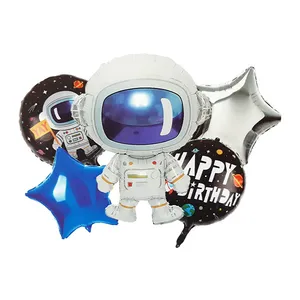 بادکنک فویلی مدل تم فضانورد کد astronaut5pcsB3 مجموعه 5 عددی
