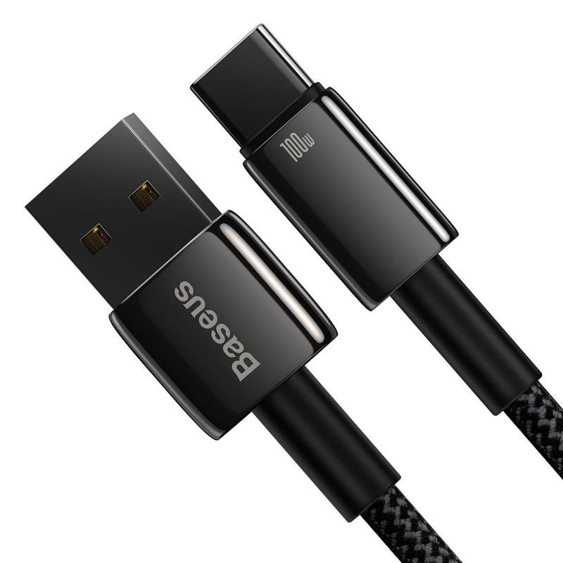 کابل تبدیل USB به USB-C باسئوس مدل Tungsten Gold 100W طول 1 متر