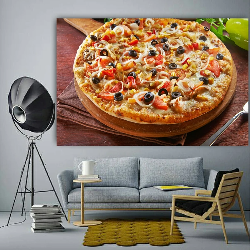 پوستر پارچه ای مدل فست فود طرح پیتزا کد SDP1454