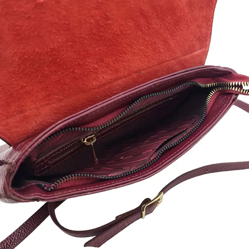 کیف دوشی زنانه مدل توسکا چرم طبیعی گاوی کد S_440