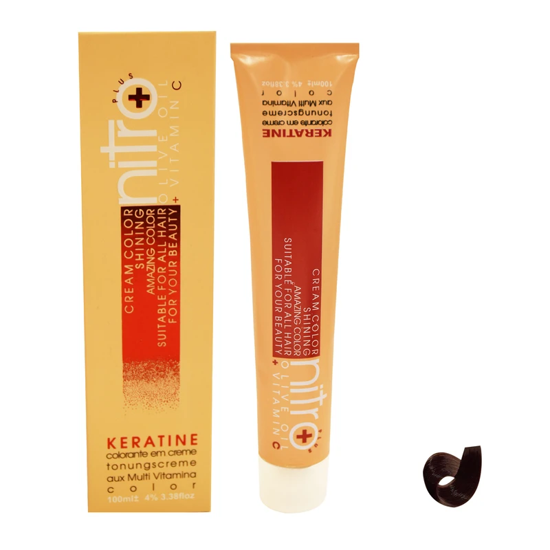  رنگ مو نیترو سری Keratine شماره 5.5 حجم 100 میلی لیتر رنگ قهوه ای طلایی روشن