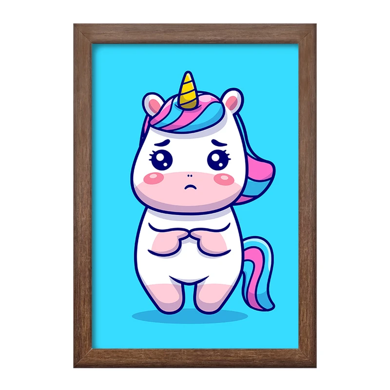 تابلو خندالو طرح اسب تک شاخ یونیکورن  کد 3828