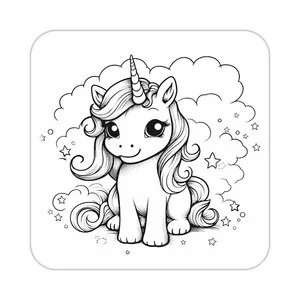 زیر لیوانی کاکتی طرح اسب تک شاخ و یونیکورن مدل mp29779