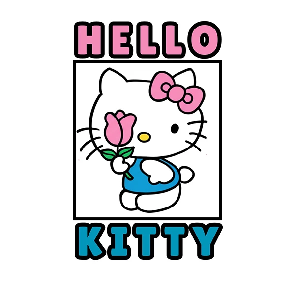 استیکر پارچه و لباس پاد آفرین طرح کارتونی کیتی کد 5600