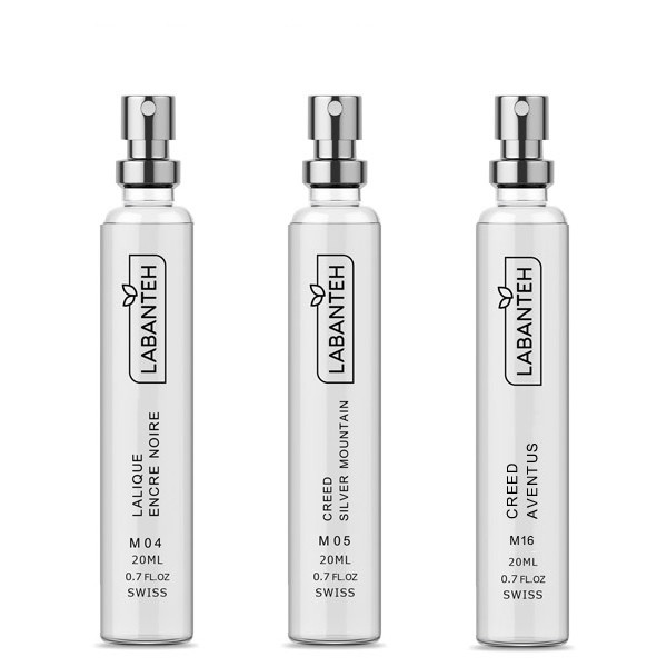 عطر جیبی لابانته مدل Lalique Encre Noire Creed Silver Mountain Aventus حجم 20 میلی لیتر بسته 3 عددی