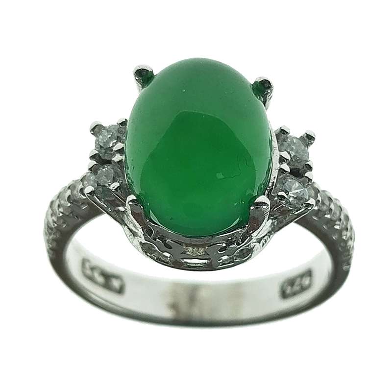 انگشتر نقره زنانه سلین کالا مدل عقیق یشم کد 59 انگشتر نقره زنانه سلین کالا مدل عقیق یشم کد 59