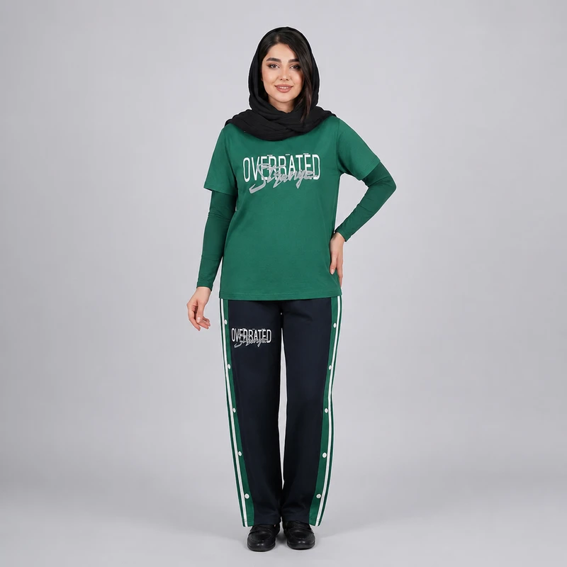 ست تی‌شرت آستین کوتاه و شلوار راحتی زنانه مدل سودا