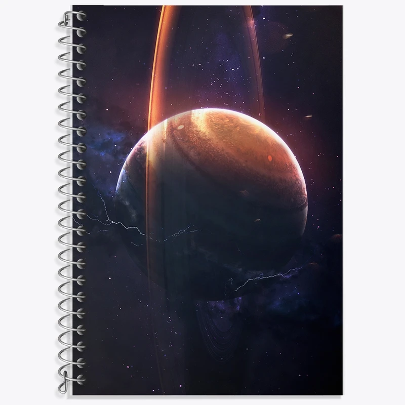 دفتر زبان 50 برگ خندالو مدل دو خط طرح کهکشان کد F1834