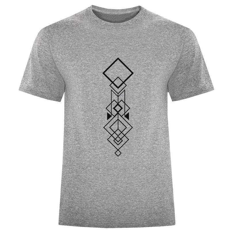 تی شرت آستین کوتاه مردانه مدل مثلث انتزاعی D1546