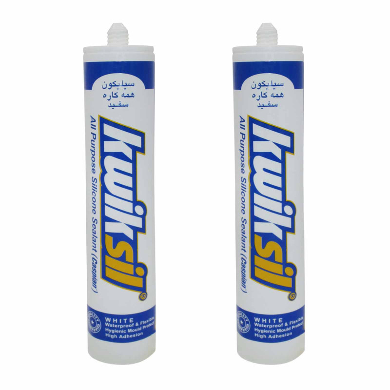 چسب سیلیکون کاسپین مدل Kwiksil حجم 300 میلی لیتر بسته 2 عددی