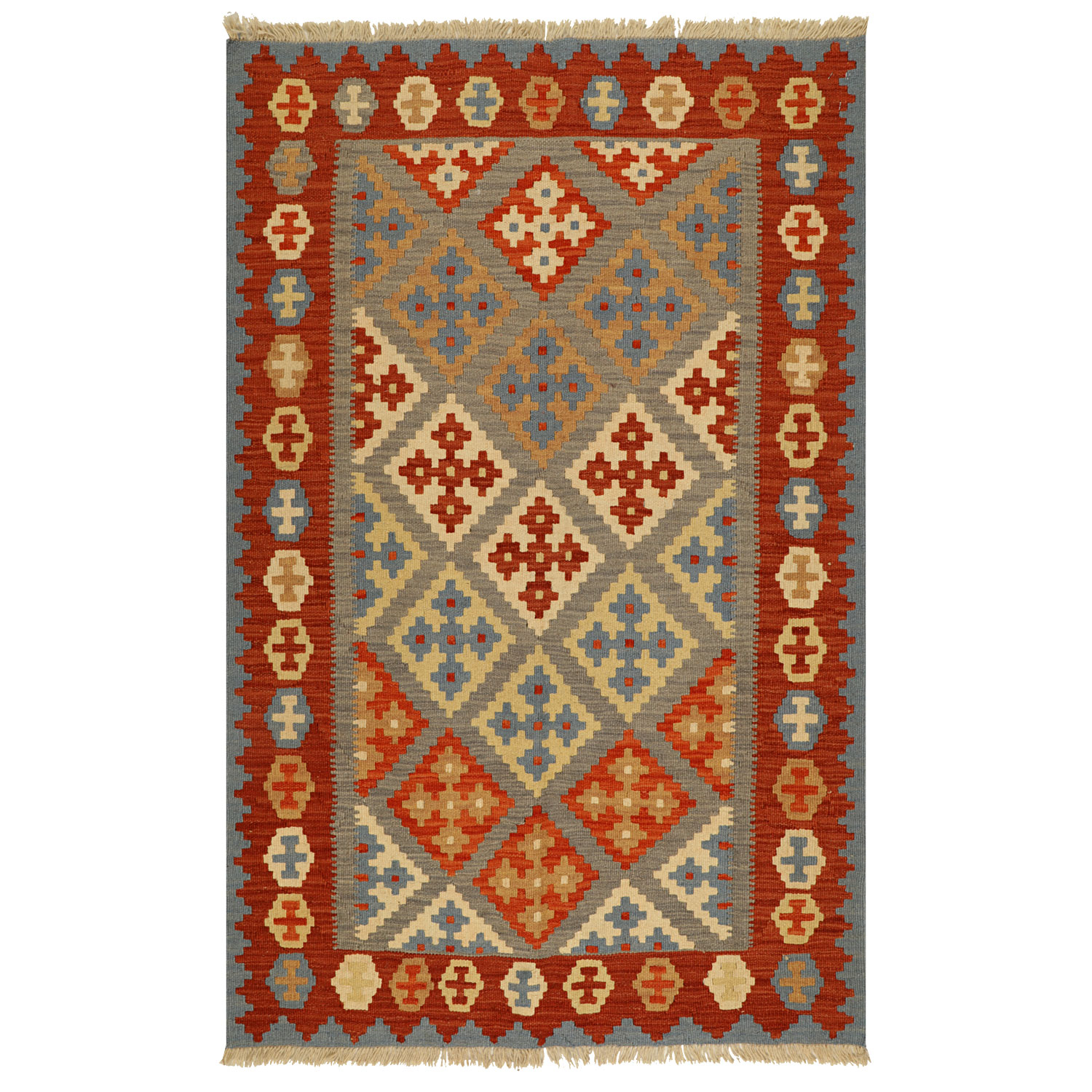 گلیم دستبافت یک و نیم متری مدل قشقایی کد 999083